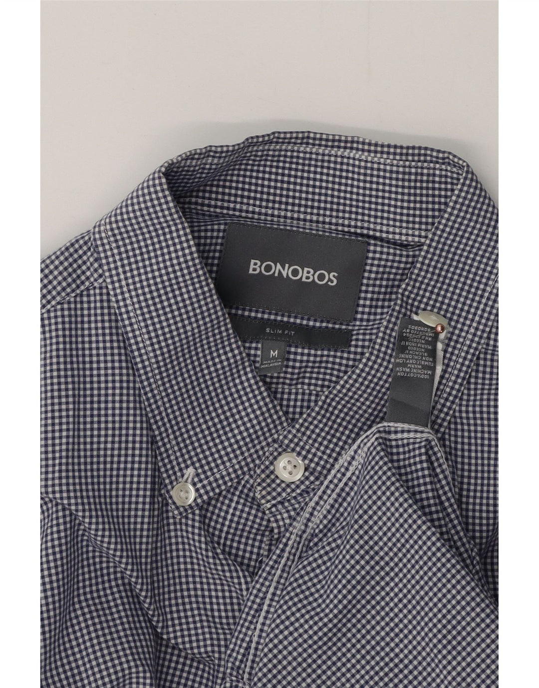 BONOBOS Chemise cintrée pour homme en coton vichy bleu marine moyen