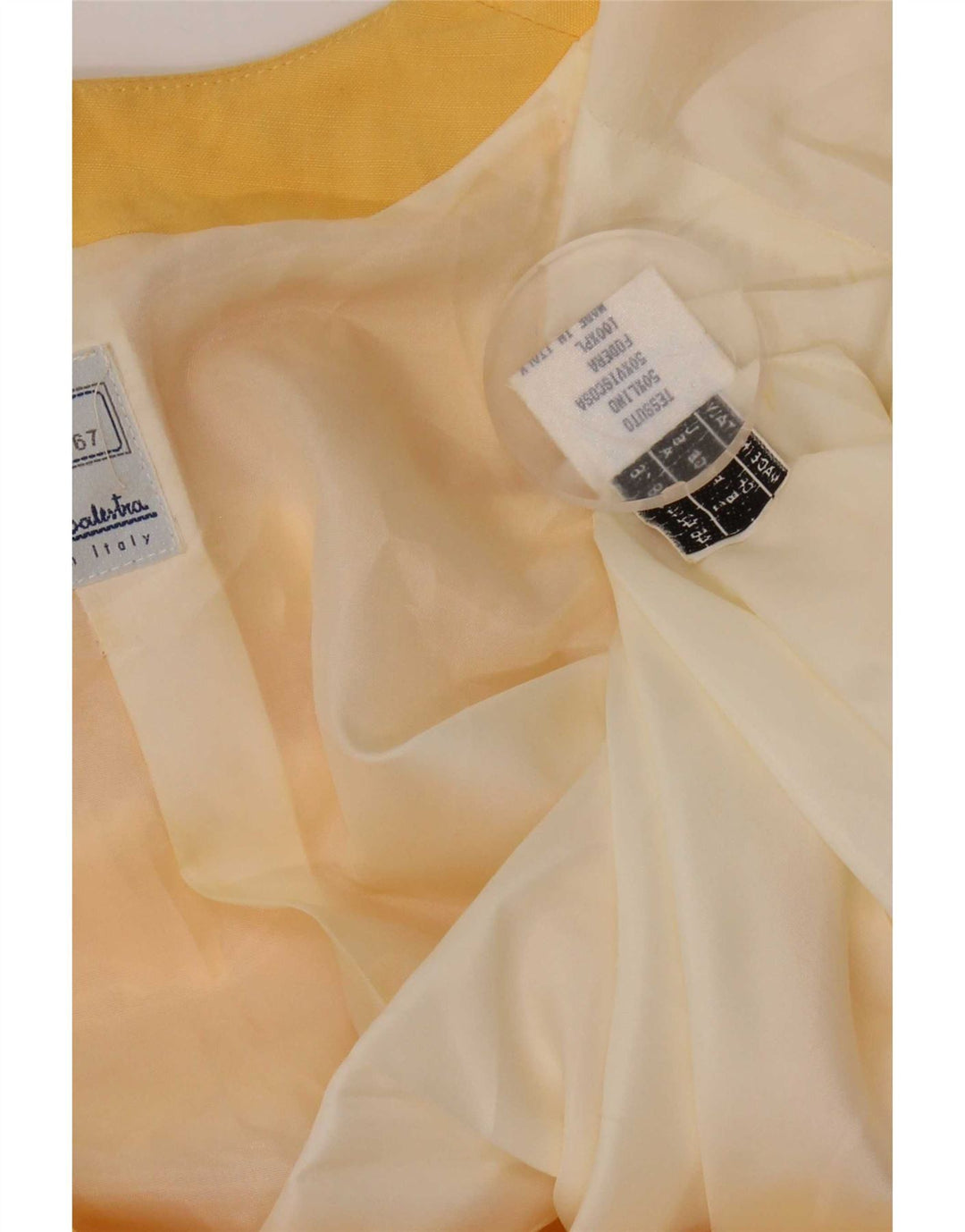 Renato Balestra Veste blazer à manches courtes pour femme IT 46 Large Jaune