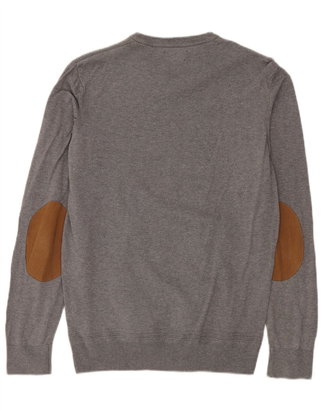 Zara Pull Col Rond Homme Gris Moyen Coton