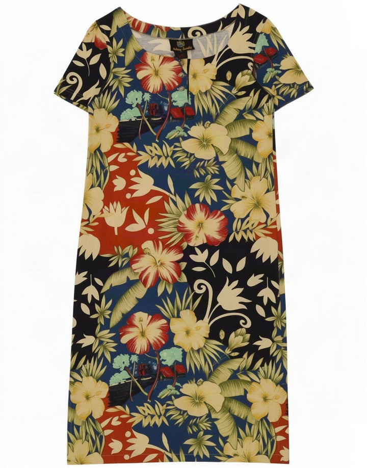 Robe droite pour femme Johnny Lambs IT 44 Coton floral multicolore moyen