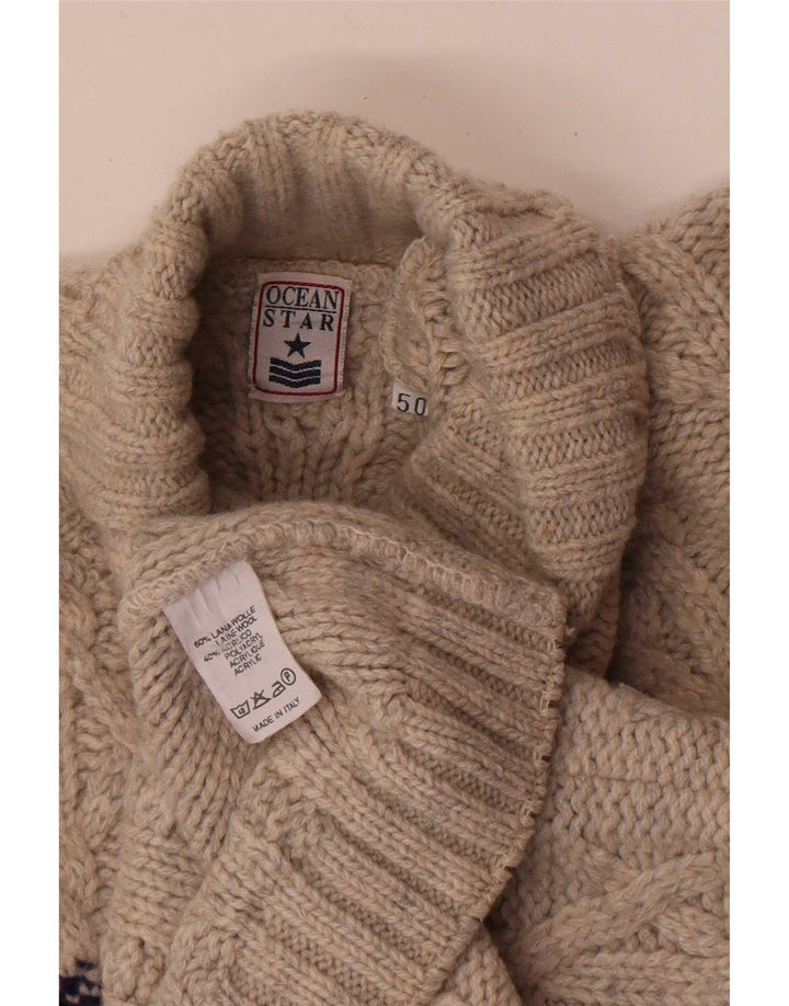 Ocean Star Pull col roulé pour homme IT 50 Laine géométrique gris moyen
