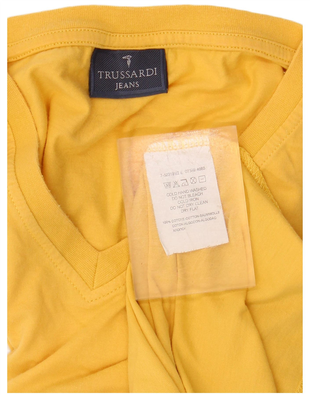 TRUSSARDI JEANS T-Shirt Graphique Top Jaune Moyen Coton Homme