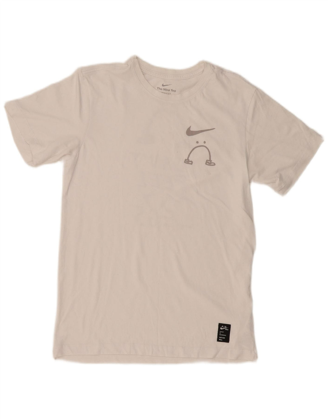 NIKE Hommes Dri Fit Graphic T-Shirt Haut Petit Blanc Coton
