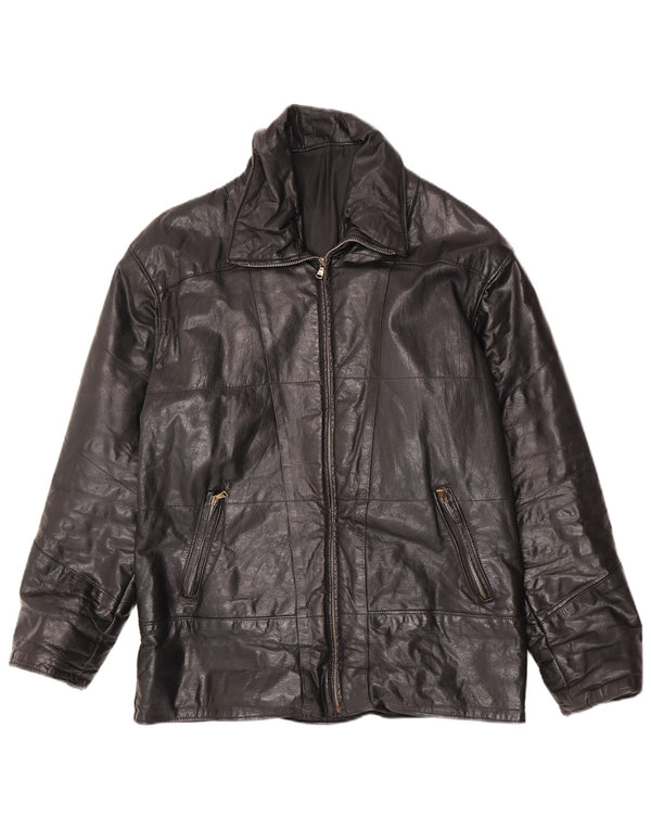 veste en cuir homme vintage UK 36 Petit Noir