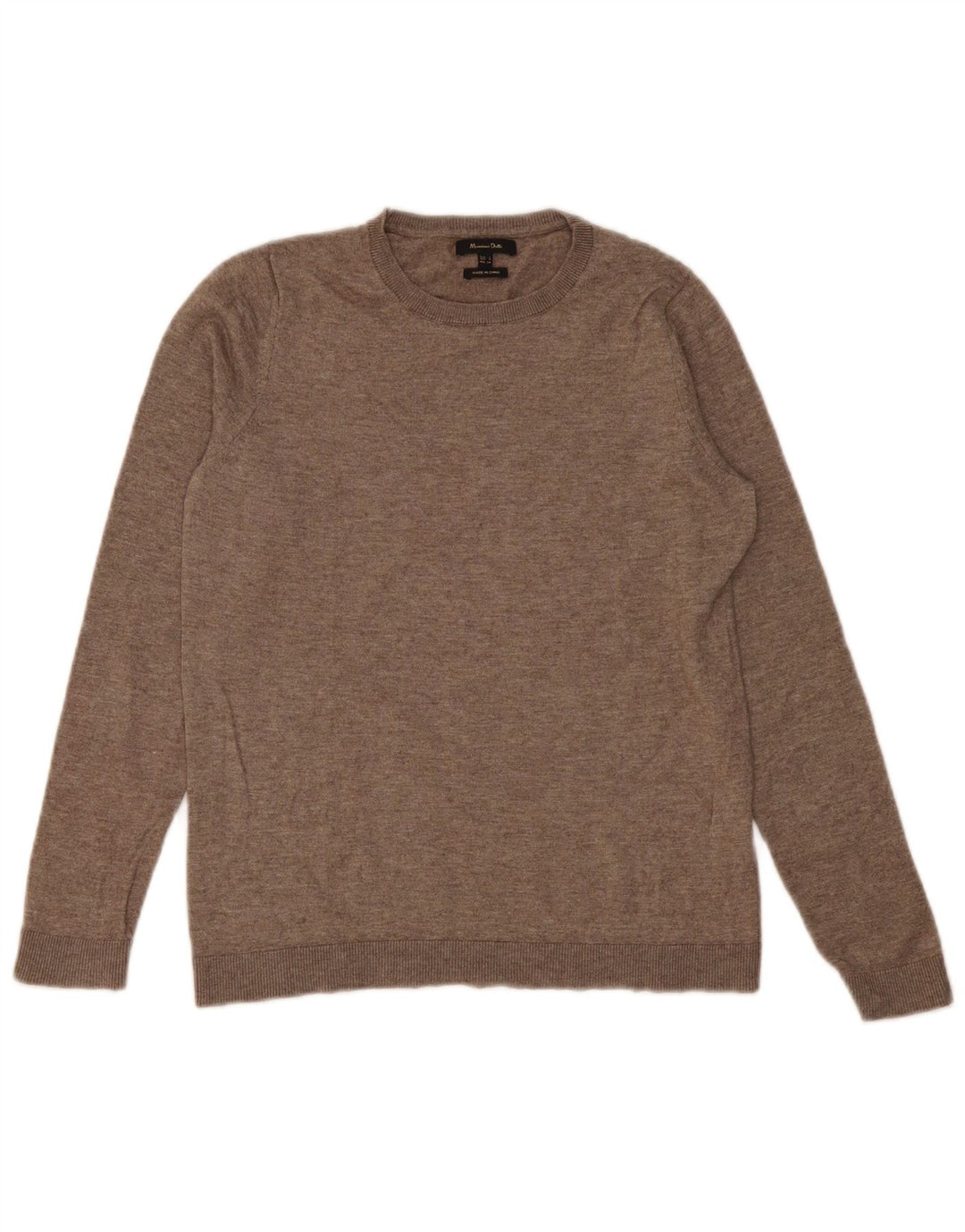 Massimo Dutti Pull à col rond pour femme UK 10 Petite laine beige