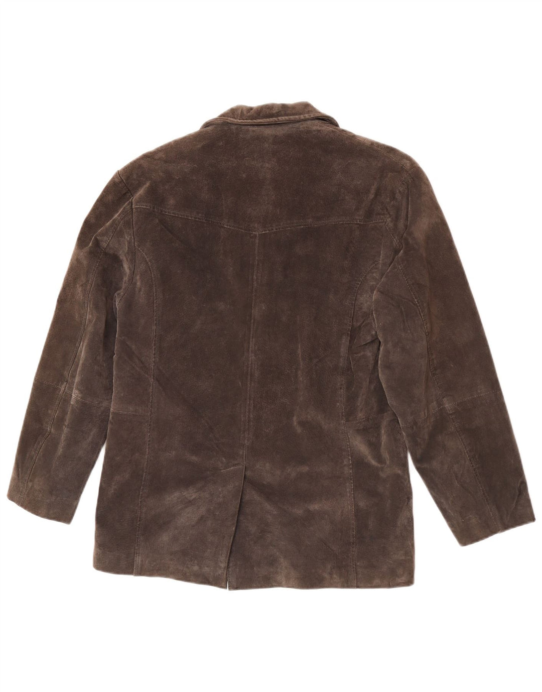 ENJOY Veste blazer en daim à 3 boutons pour femme UK 14 Cuir gris moyen