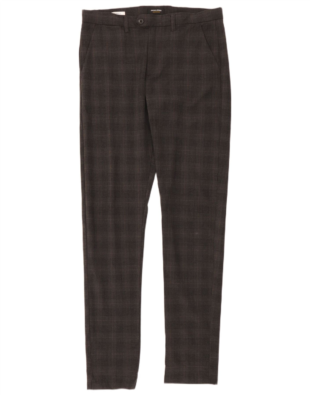 Jack & Jones Pantalon Chino Slim Marco Homme W33 L36 Gris Carreaux Polyester