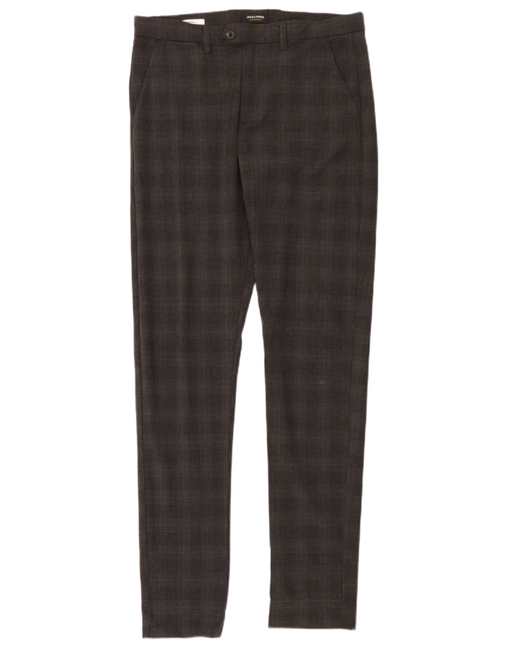 Jack & Jones Pantalon Chino Slim Marco Homme W33 L36 Gris Carreaux Polyester