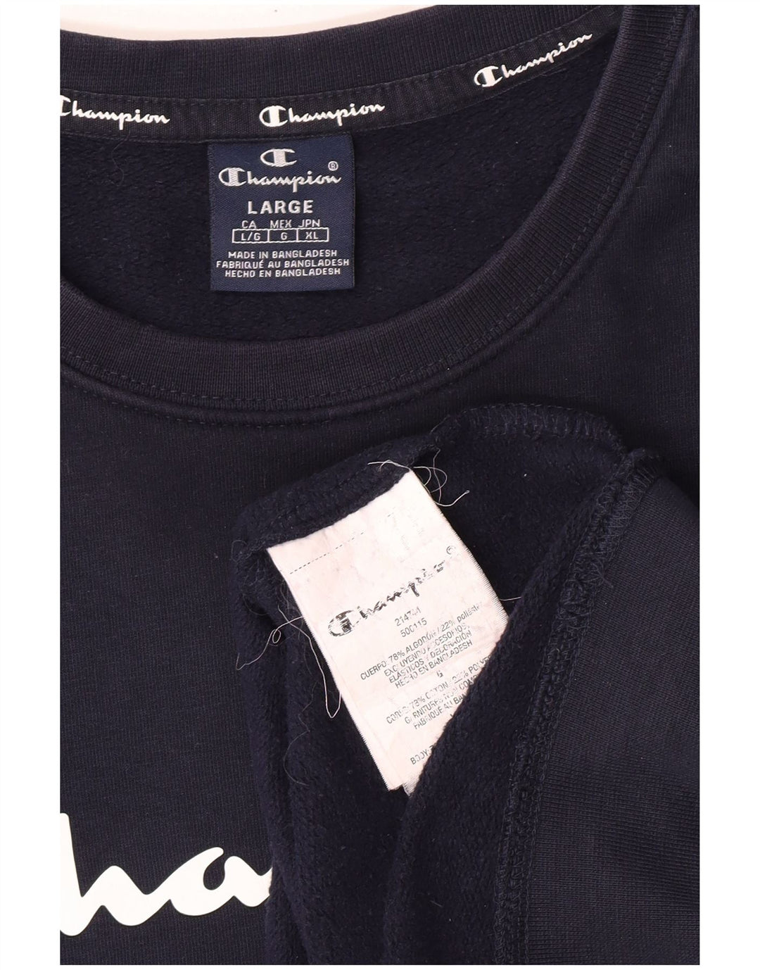 Champion Sweat-shirt pour homme en coton bleu marine Taille L