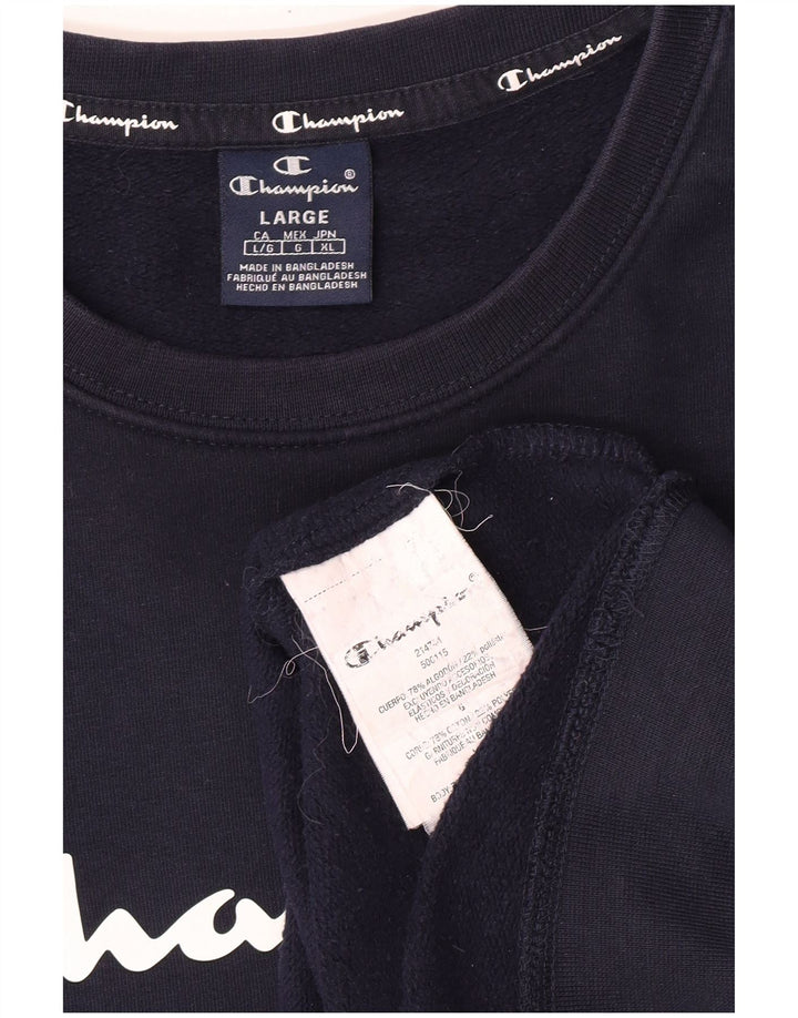 Champion Sweat-shirt pour homme en coton bleu marine Taille L