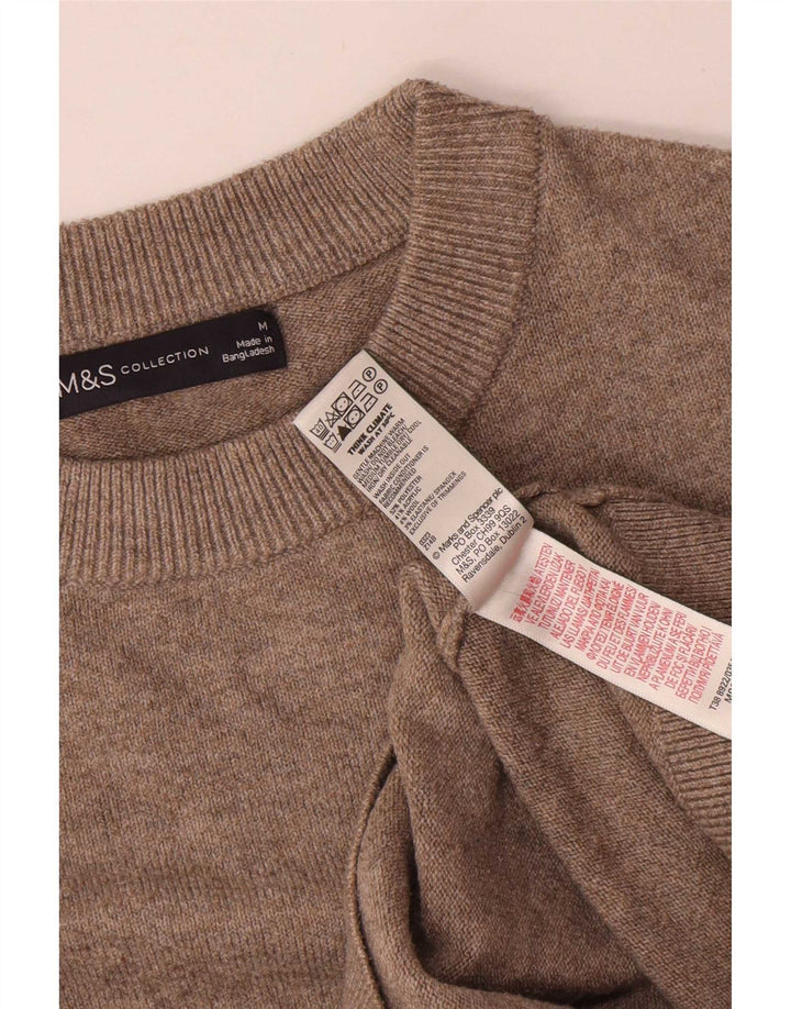 Marks & Spencer Pull à col rond pour femme UK 14 Gris moyen Polyester