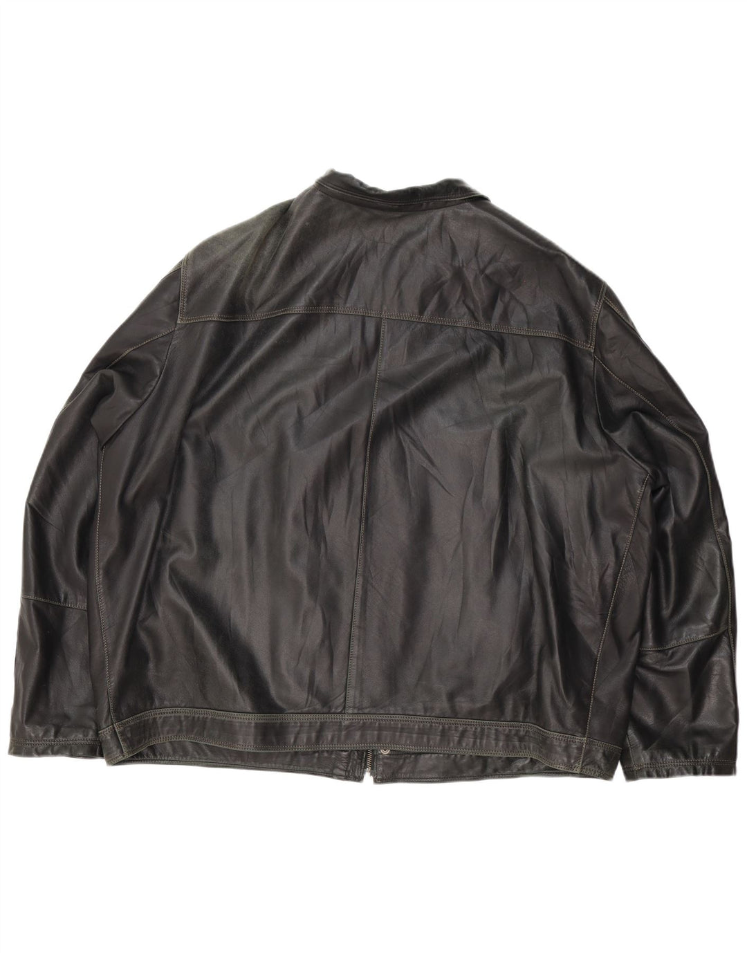 veste en cuir homme vintage UK 44 2XL Noir