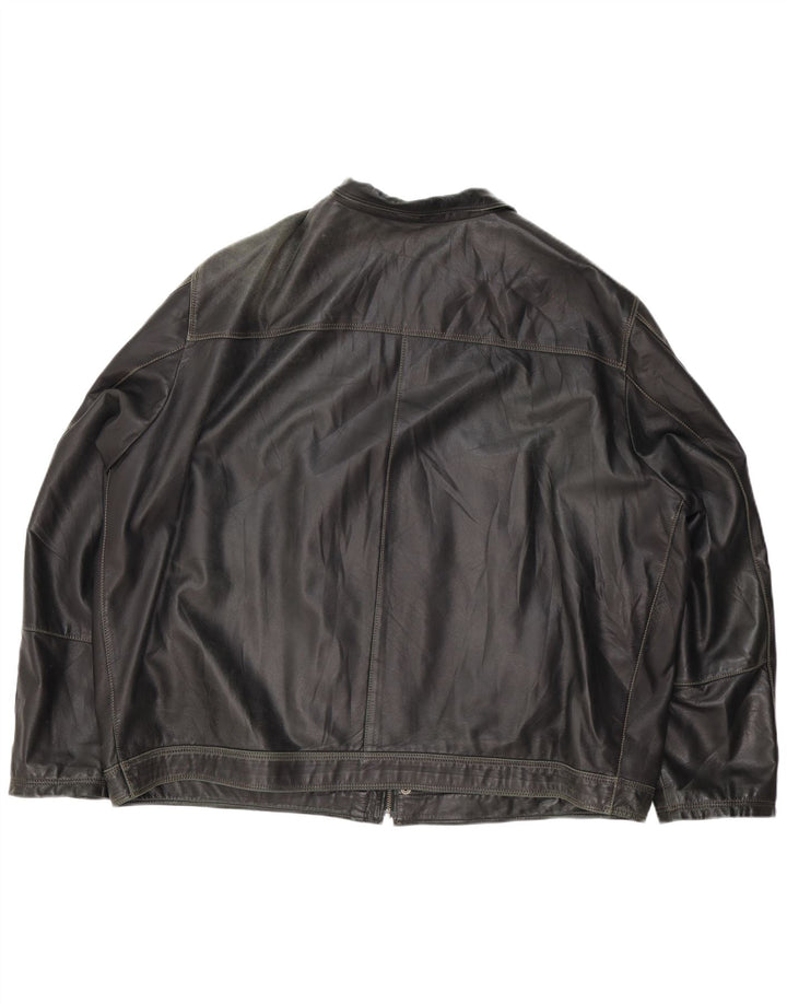 veste en cuir homme vintage UK 44 2XL Noir