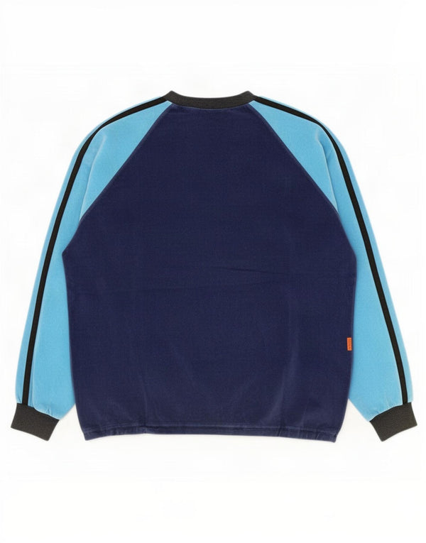 Seven 7 Sweat-shirt en velours pour homme en coton color block bleu marine moyen