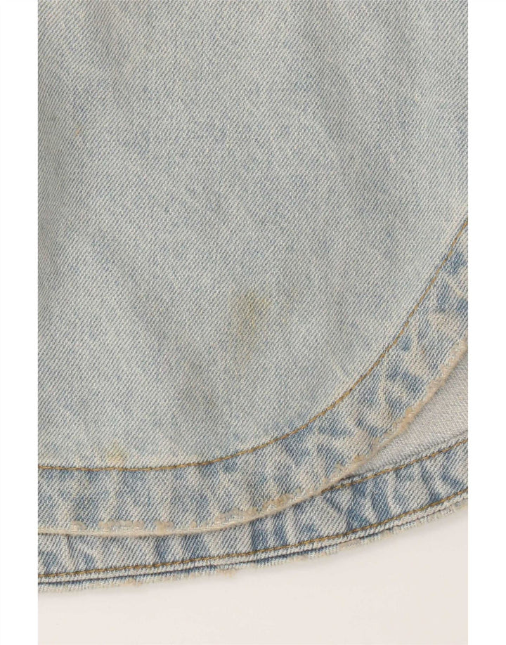 Zara Chemise en jean surdimensionnée pour femme UK 10 Petit coton bleu