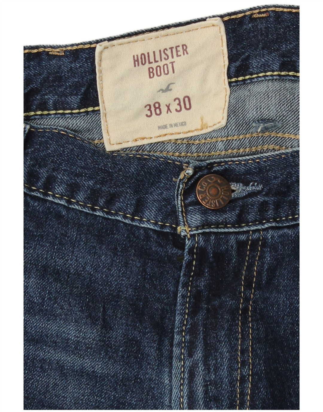 Hollister Jean Bootcut Homme W38 L30 Bleu Marine Coton