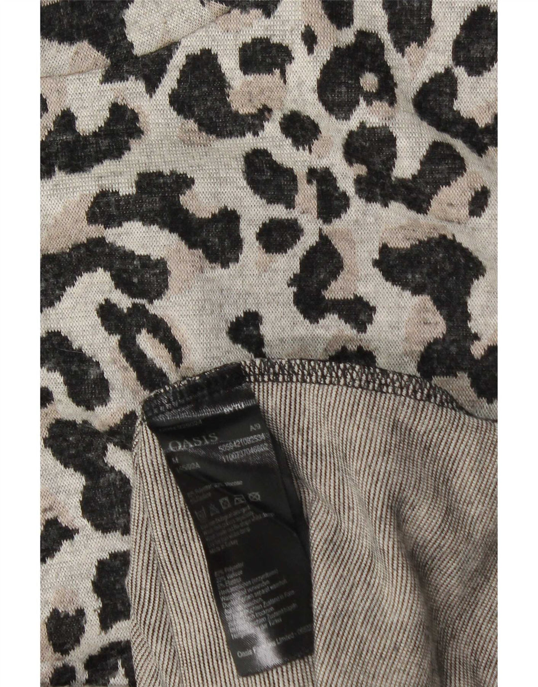 Oasis Haut Femme Manches Longues UK 44 Gris Moyen Imprimé Animal Polyester