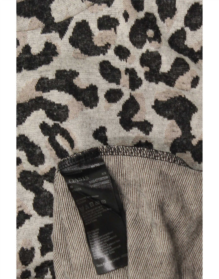 Oasis Haut Femme Manches Longues UK 44 Gris Moyen Imprimé Animal Polyester
