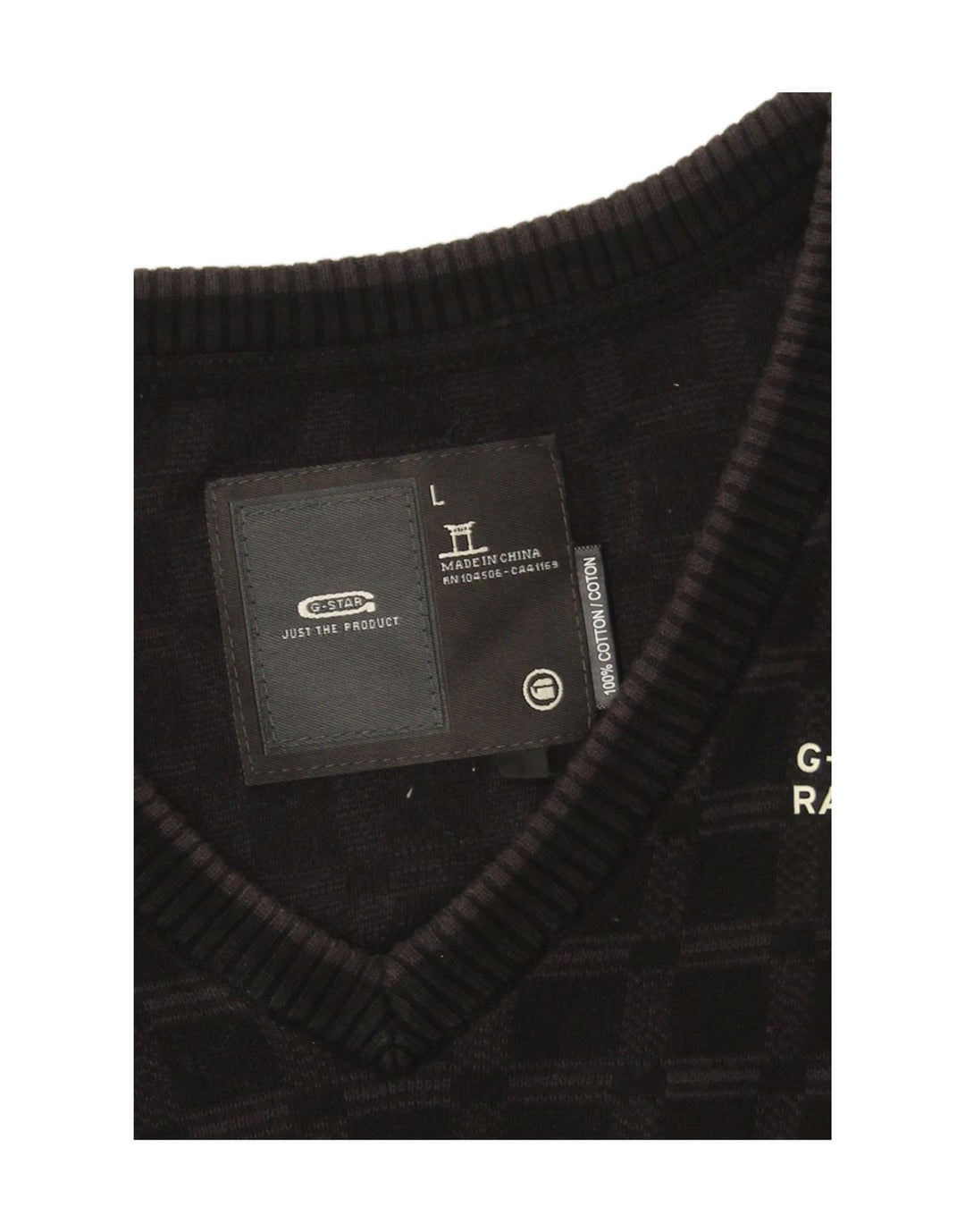 G-STAR Mens Vest Tank Top Large Black Check Cotton Vintage G-Star and Second-Hand G-Star from Messina Hembry 
