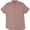 Ted Baker Chemise à manches courtes pour homme Taille 3 Coton rose moyen Argyle/Diamond