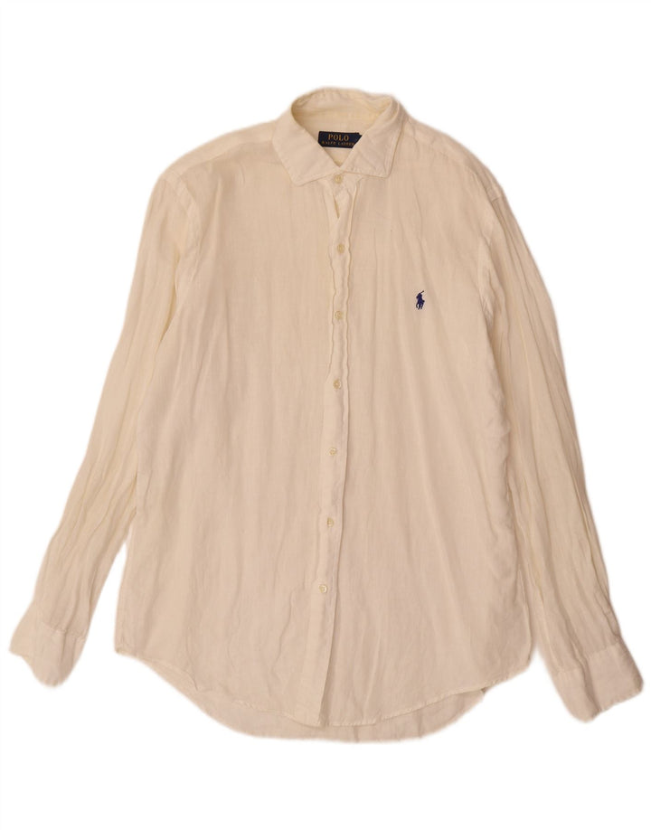 Polo Ralph Lauren Chemise Homme Lin Blanc Cassé Moyen