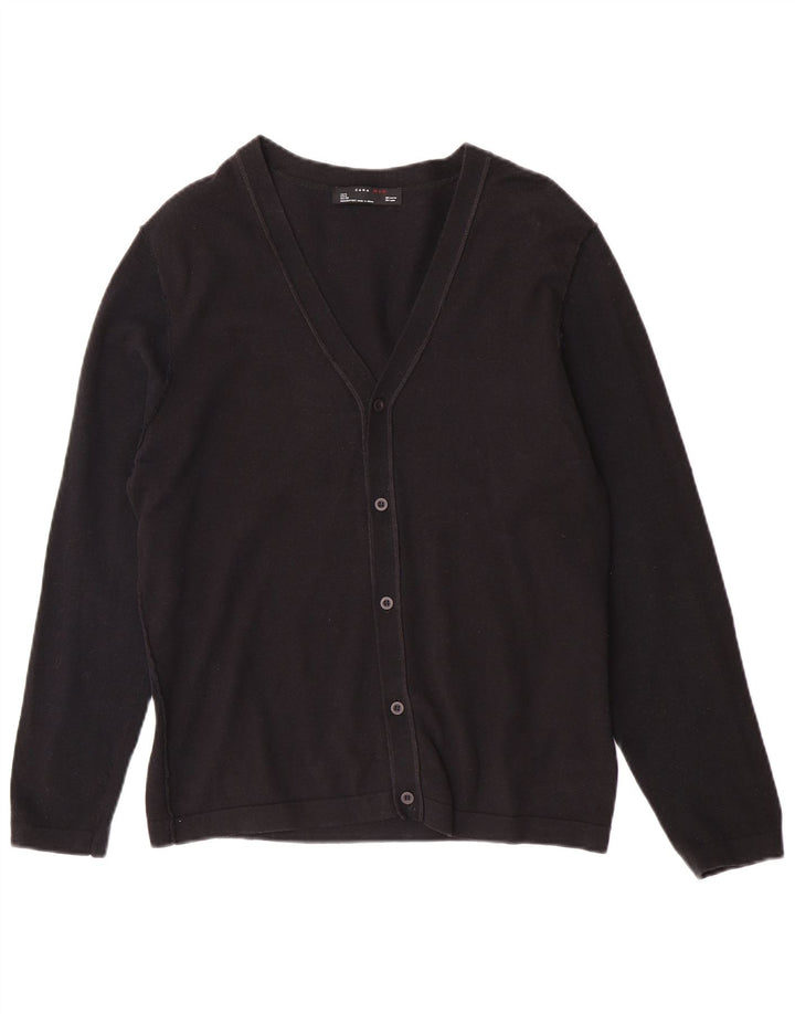 Zara Cardigan Homme Pull Large Noir Coton