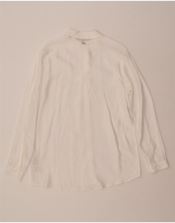 ARMANI EXCHANGE Chemise Femme UK 16 Grande Viscose à Rayures Blanches