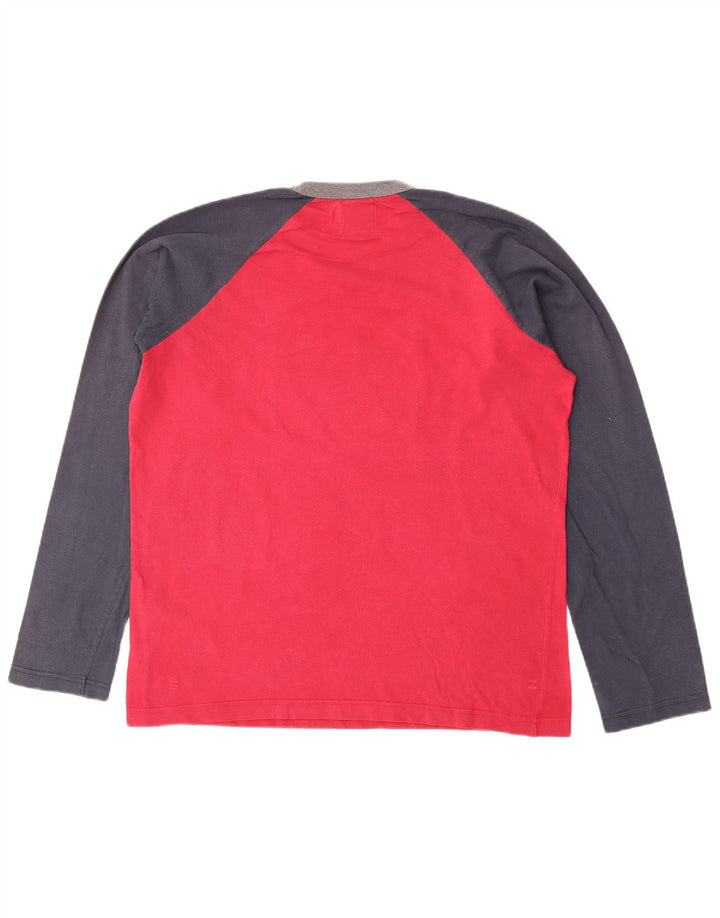 Guru Haut graphique à manches longues pour hommes, grand color block rose
