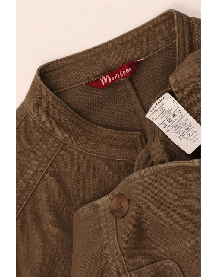 Monsoon Veste utilitaire pour femme UK 12 Coton kaki moyen