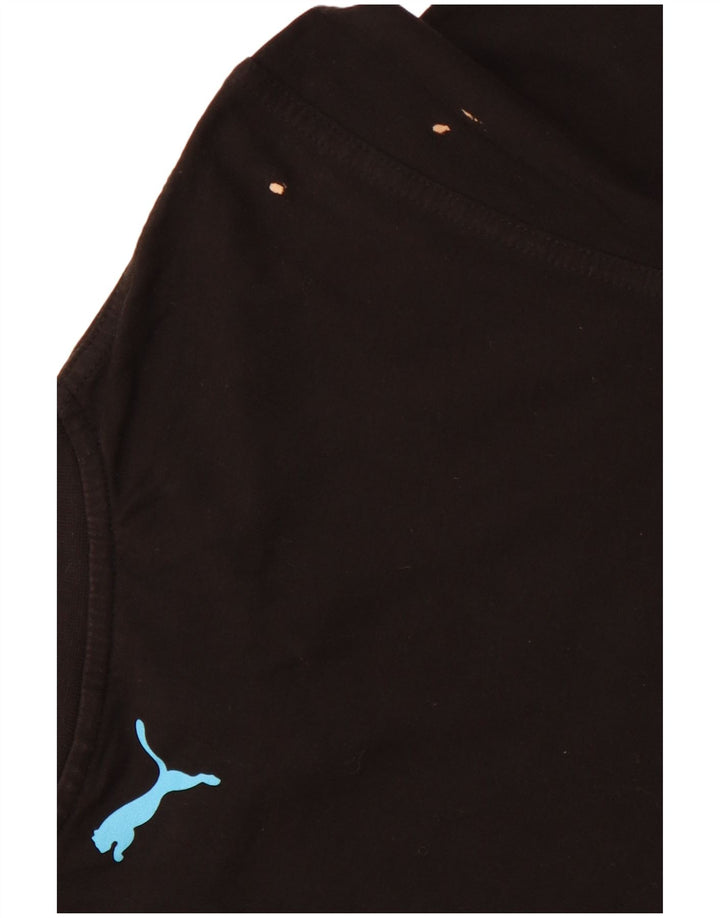 PUMA T-shirt graphique pour femme UK 10 Small Noir Coton