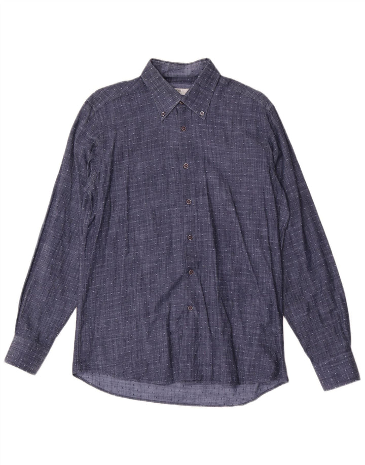 Coveri Chemise Homme Bleu Marine Moyen Coton Tacheté