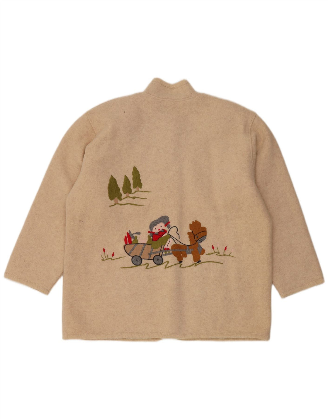 VINTAGE Femme Graphique 5 Bouton Blazer Veste UK 14 Grand Beige