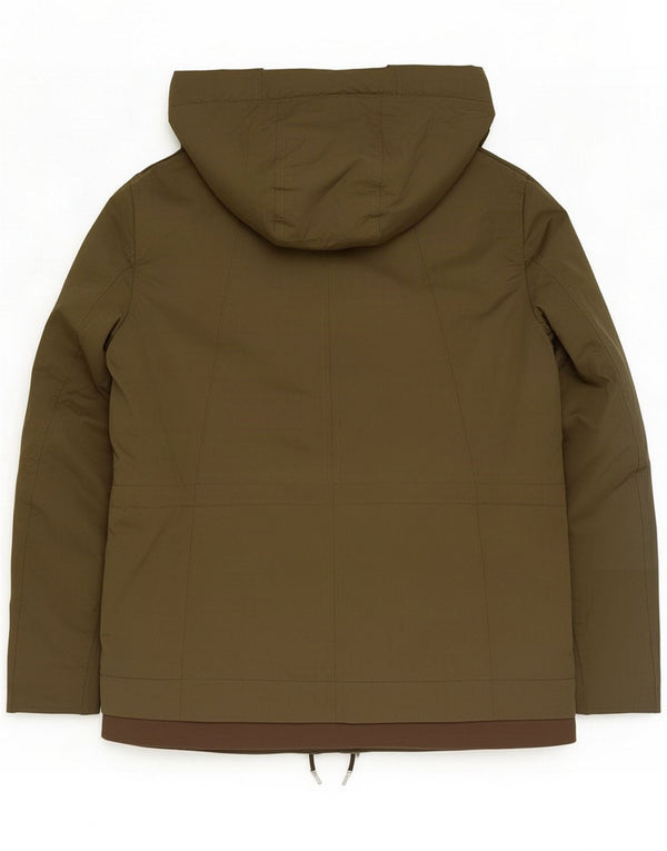 Zara Veste coupe-vent à capuche pour femme UK 14 Medium Kaki Polyester