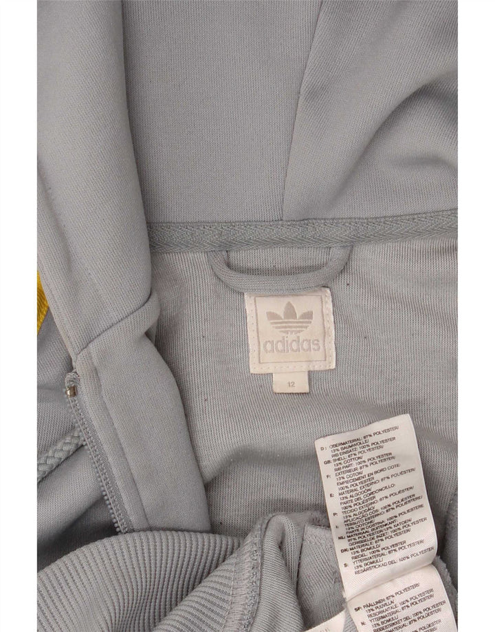 Adidas Pull à capuche zippé pour femme UK 12 Gris moyen Polyester