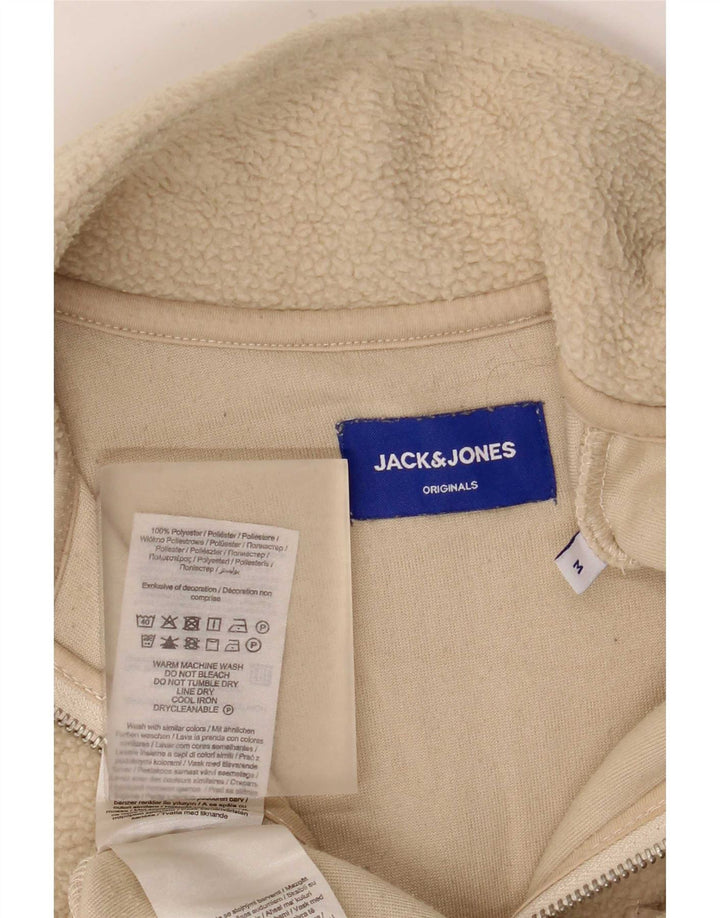 Jack & Jones Pull Polaire à Col Zippé Homme Beige Moyen Polyester