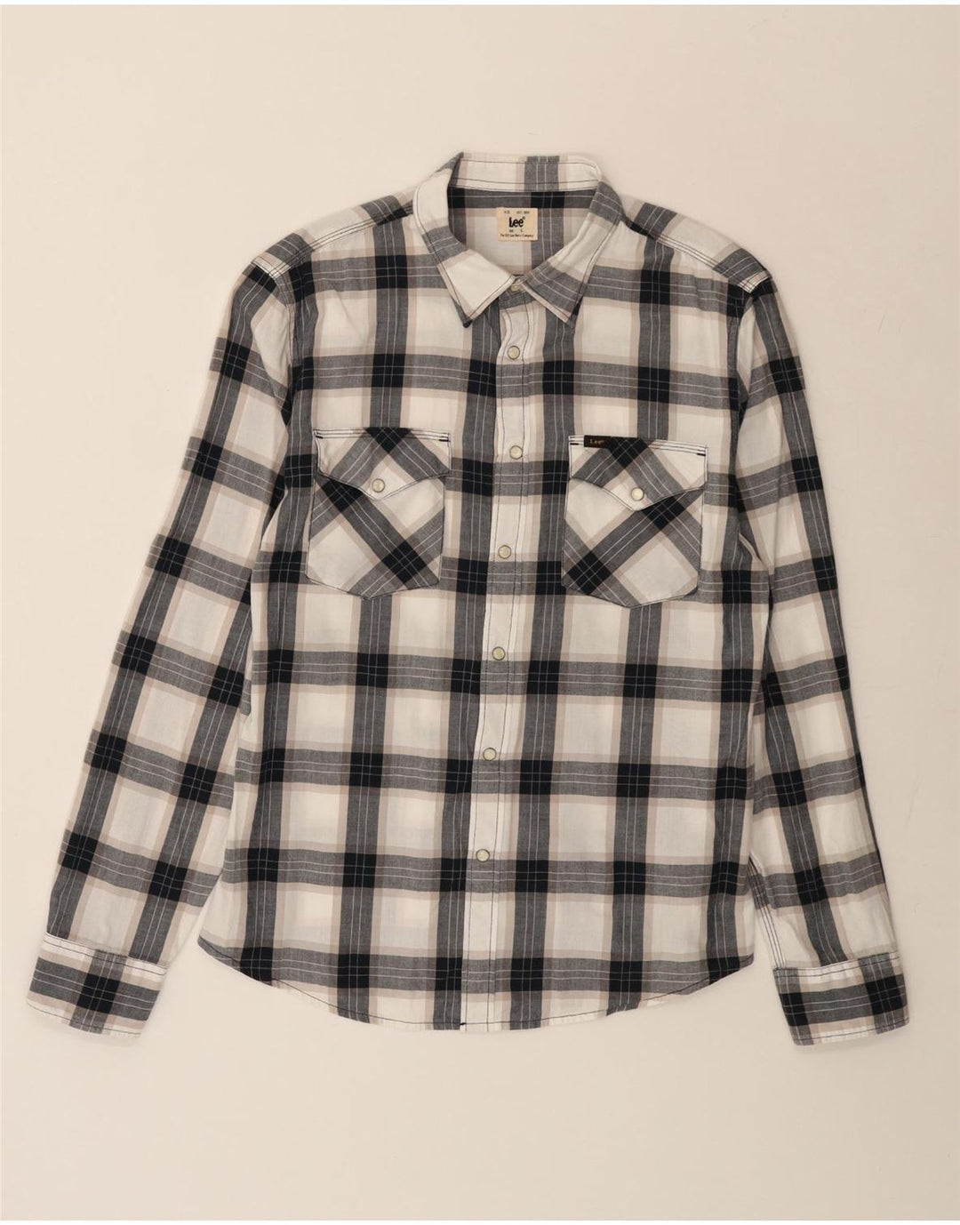 LEE Chemise Homme Grand Carreau Noir Coton