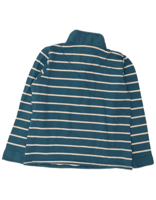 Crew Clothing Sweat-shirt à col zippé pour femme UK 14 Bleu moyen rayé