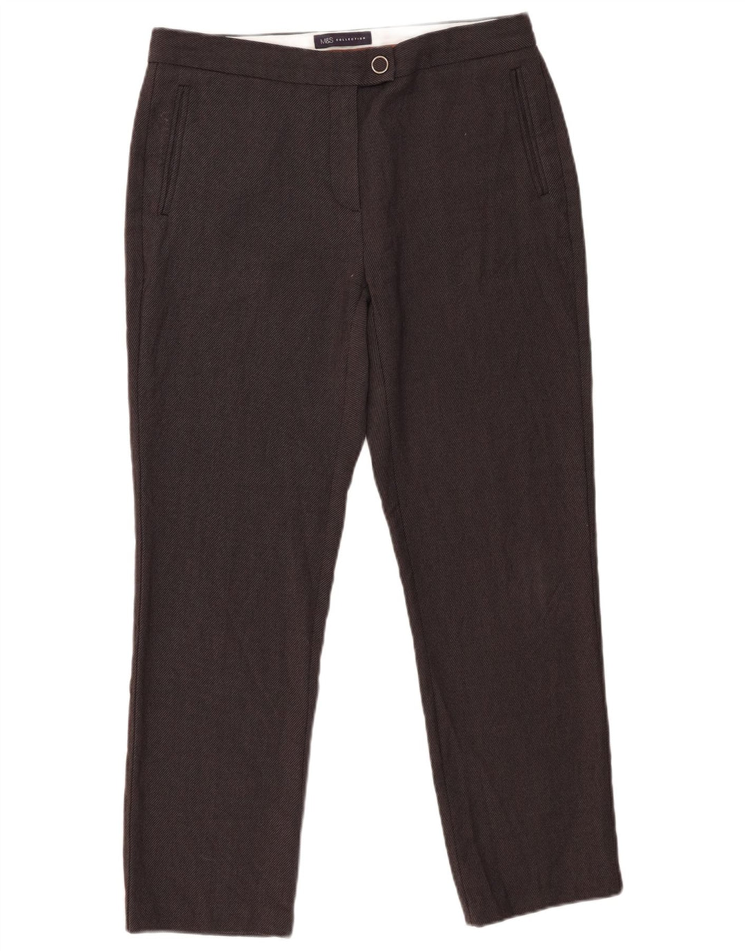 Marks & Spencer Pantalon décontracté slim pour femme UK 12 Medium W30 L27 Gris