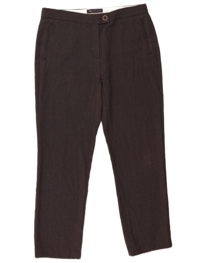 Marks & Spencer Pantalon décontracté slim pour femme UK 12 Medium W30 L27 Gris