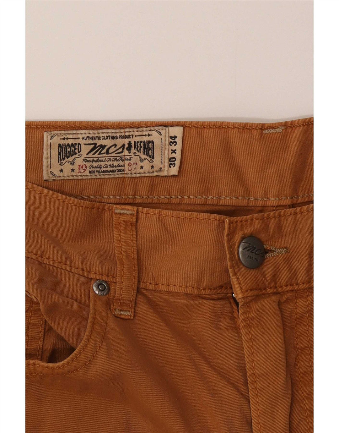 Marlboro Classics Pantalon décontracté droit régulier pour homme W30 L34 Marron
