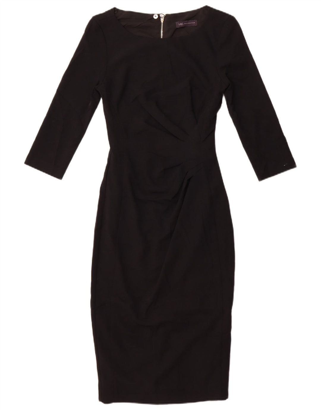 Marks & Spencer Robe moulante à manches 3/4 pour femme UK 6 XS Noir Polyester
