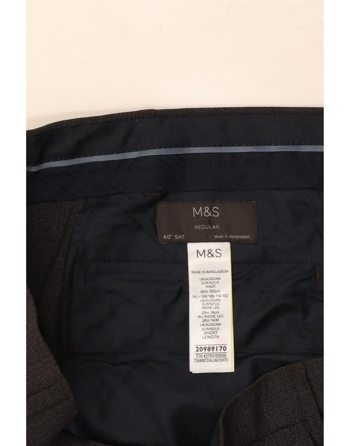 MARKS & SPENCER Pantalon Chino Coupe Regular Homme W40 L28 Gris Polyester