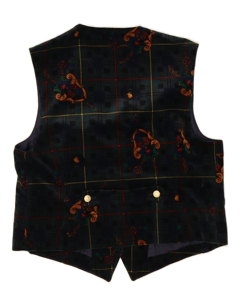 BASLER Mens Waistcoat UK 18 XL Green Paisley Cotton Vintage Basler and Second-Hand Basler from Messina Hembry 