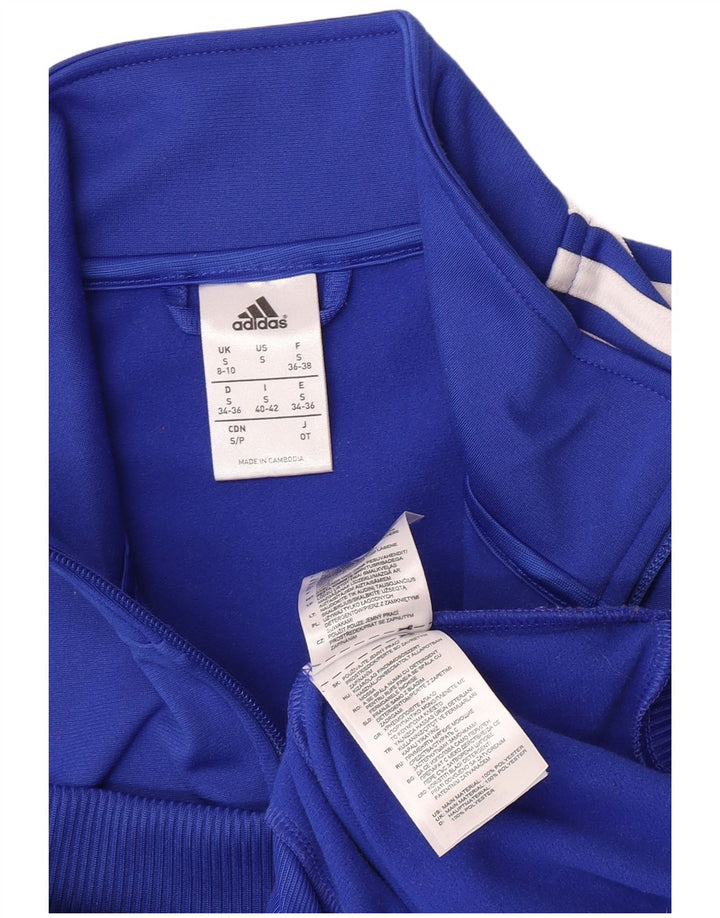 Adidas Veste de survêtement pour femme UK 8/10 Petit Bleu Polyester