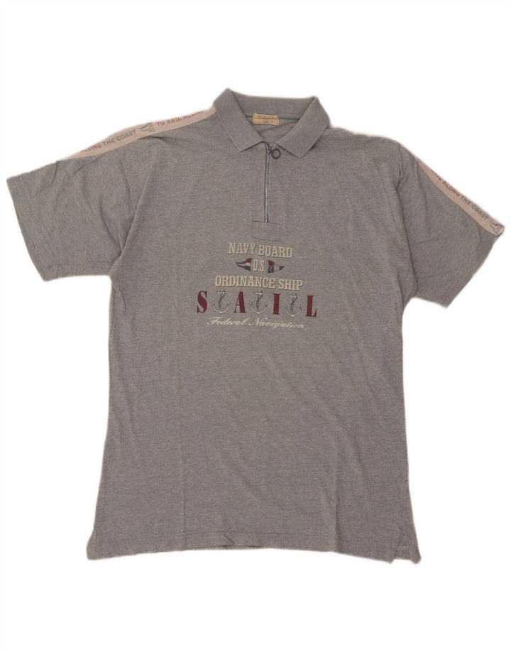 Mc Crae's Polo Graphique Homme XL Gris Coton