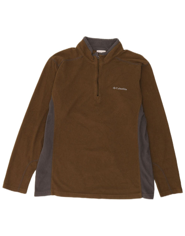 COLUMBIA Pull polaire à col zippé pour homme Large Marron Colorblock Polyester