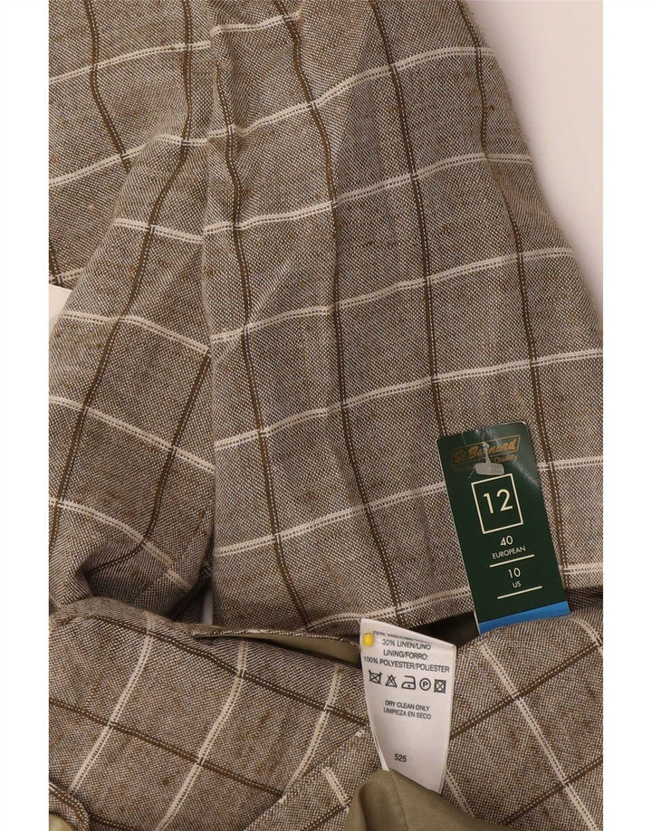 St. Bernard Cardigan à manches courtes pour femme UK 12 Marron moyen à carreaux