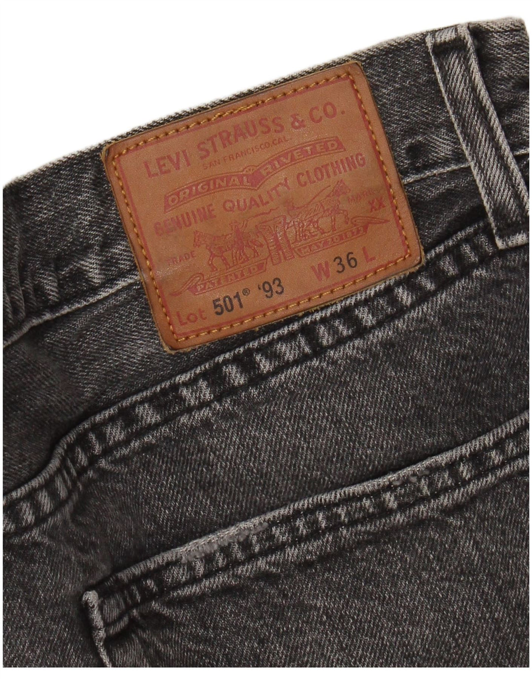 Levi's Short en Jean 501 Homme W36 Large Gris Coton