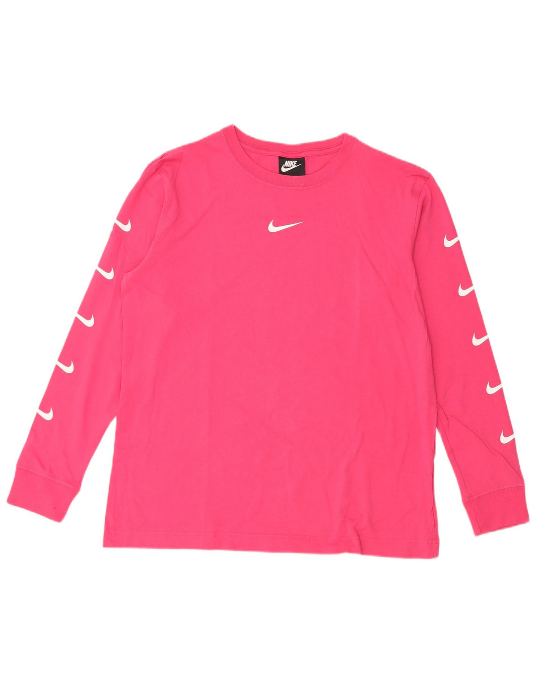 NIKE Haut graphique à manches longues pour femme UK 14 Coton rose moyen