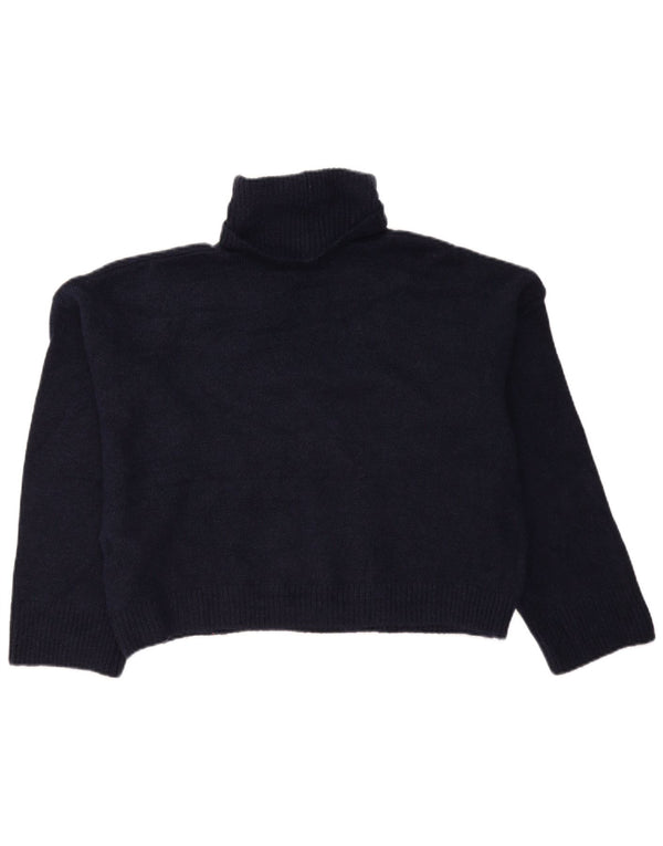 Zara Pull surdimensionné à col roulé pour femme UK 10 Petit Bleu marine